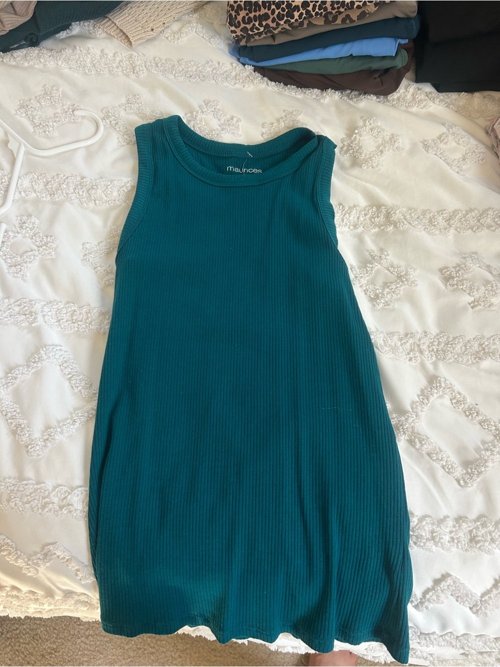 NWT Maurices Teal Ribbed Tank Large